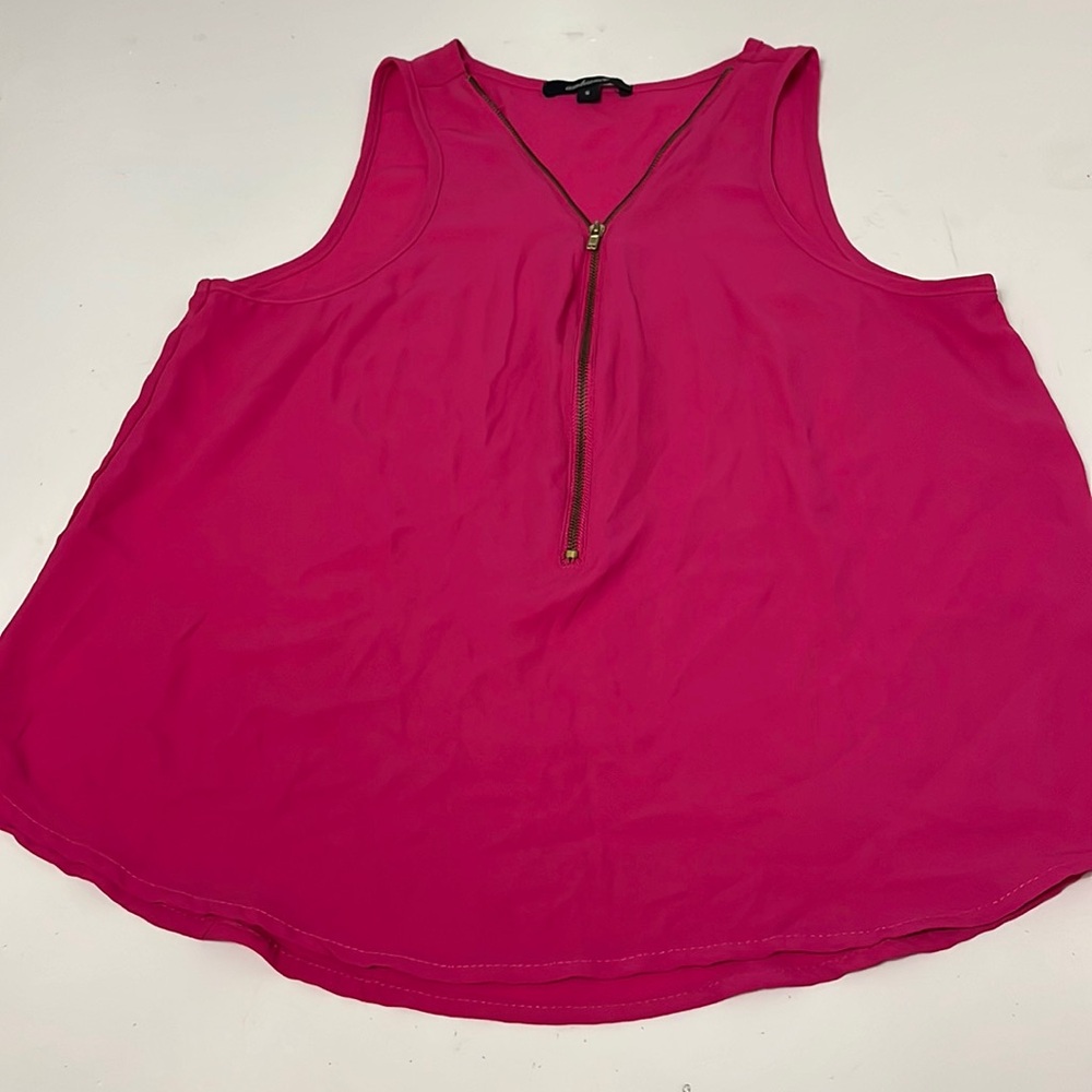 Ambiance Small Pink Sleeveless Zip Up Tank Top